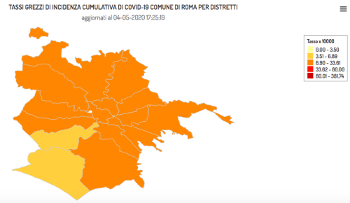 Coronavirus Roma: mappa contagi quartiere per quartiere