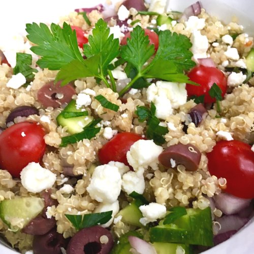 THE BEST Greek Quinoa Salad Recipe | Montana Happy