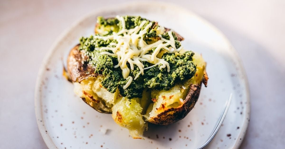 Instant Pot Duo Crisp Pesto Smashed Potatoes