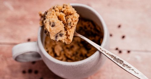 Oat Flour Chocolate Chip Tahini Mug Cake