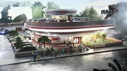 Construction Of Tesla Drive-In Theater, Restaurant Begins In Santa Monica