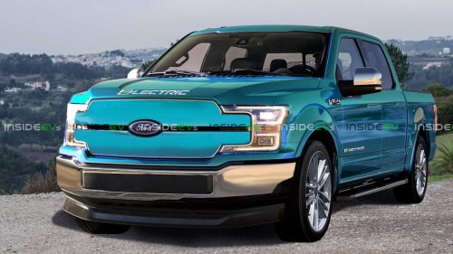 Ford F-150 Electric Truck Rendered: Mach-E Style Grille, Aero Mods