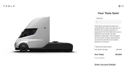 Tesla Semi Order Books Open, Reserve One For $20,000