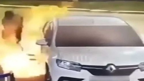 See Driver Light Up A Cigarette And Inadvertently His Car At Gas Station