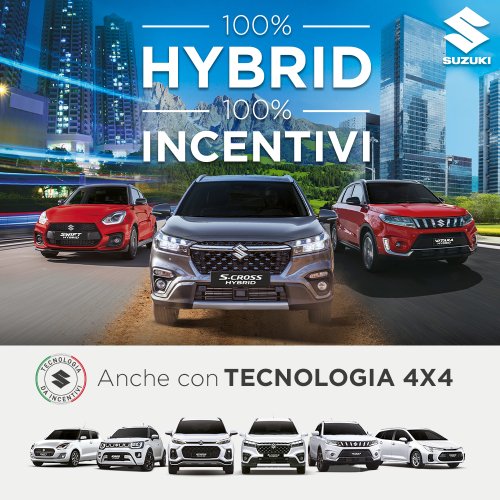 Gamma Suzuki: 100% hybrid, 100% incentivi