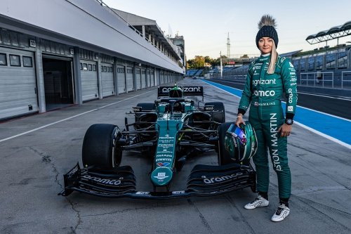 Aston Martin gives Jessica Hawkins first full F1 test outing