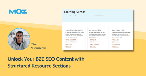 B2B SEO Content: Structured Resource Sections