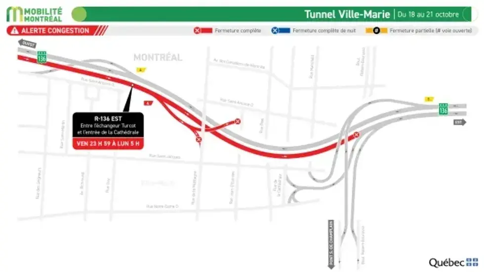 Montreal traffic is looking brutal this weekend thanks to 2 major road