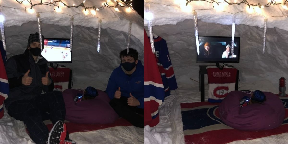 2 Habs Fans Made A Snow Cave To Watch Games Nothing Could Be More Canadian (VIDEO)