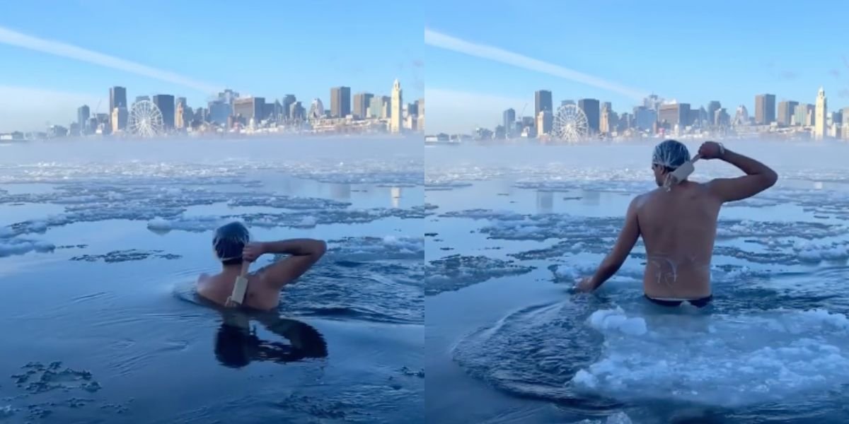 This Montrealer Took A 'Canadian Bath' While Dodging Ice In The Saint Lawrence (VIDEO)