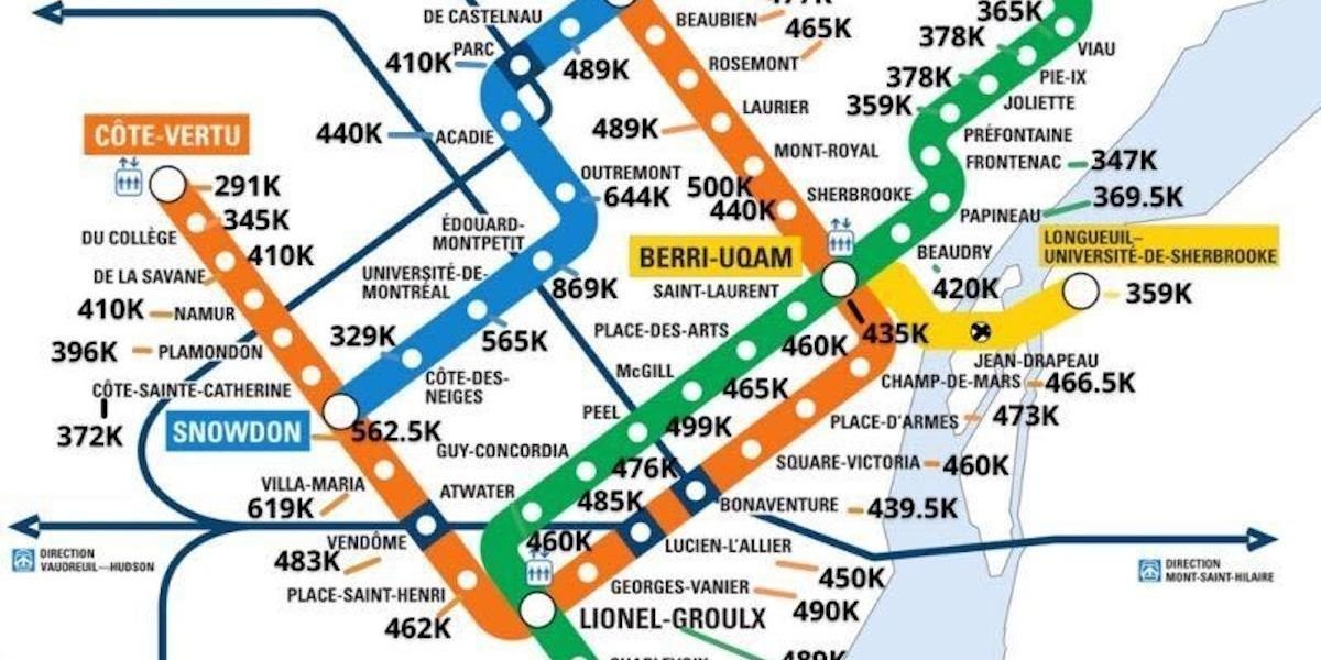This Montreal Metro Map Shows The Median Condo Price Around Every Station