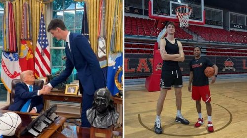 Trump just met Quebec's 7-foot-9 teen basketball star and he couldn't believe his eyes