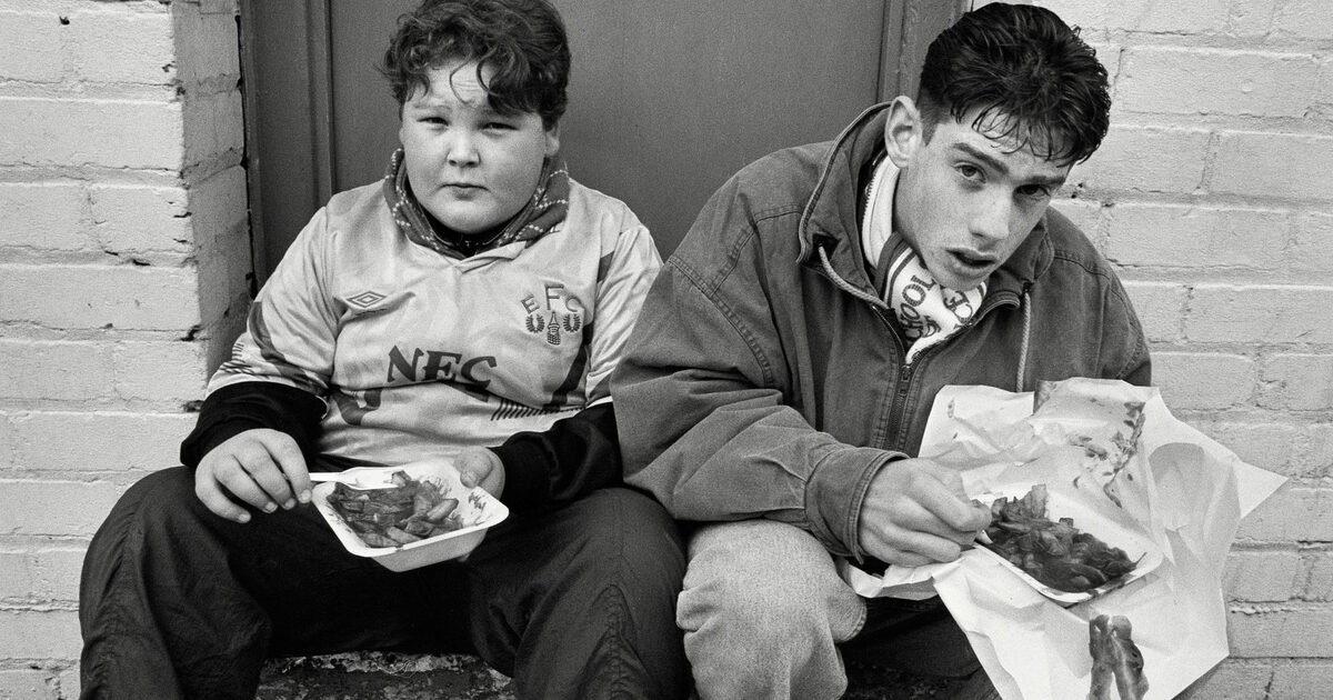 Warm portraits of English football fans before the Premier League
