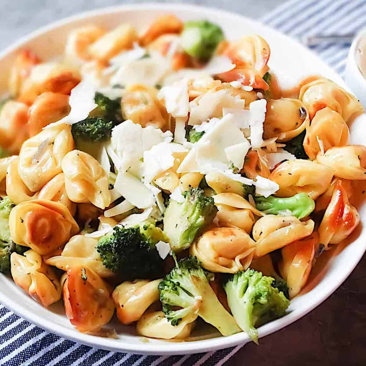 Pan Fried Tortellini and Broccoli