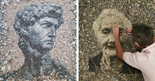 Land Artist Leaves Incredible Mosaics Made Entirely of Pebbles All Around Thailand