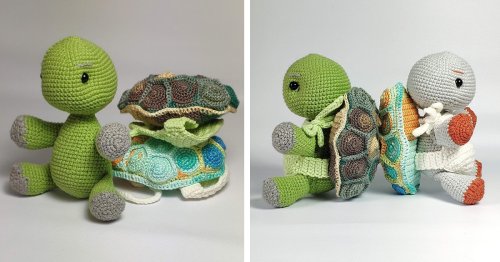 Artist Releases DIY Crochet Pattern for Her Adorable Turtle Toy With Removable Shell