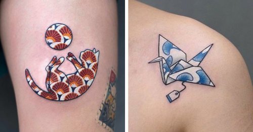 Tattoo Artist Combines Traditional Asian Motifs With Perfectly Inked Silhouettes