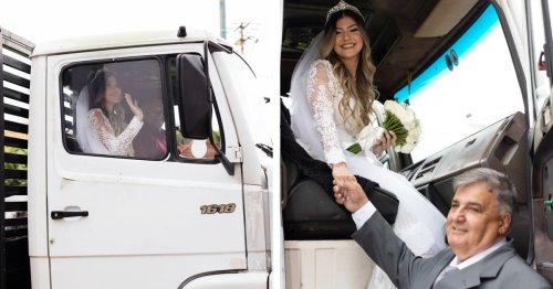 Bride Honors Dad’s Sacrifices by Arriving at Her Wedding in His Work Truck