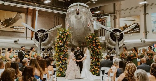 Two Flight Attendants Let Their Love Story Soar and Got Married in Front of a Plane