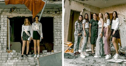 Ukrainian Students Are Taking Haunting Grad Photos in Rubble Created by the War
