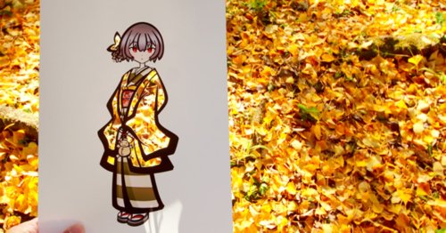 Illustrator Lets Japan’s Golden Autumnal Leaves Color in His Kimono Drawings