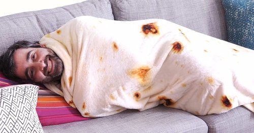 Wrap Yourself in This Cozy Tortilla Blanket To Become a Human Burrito
