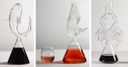 Fun and Functional Glass Decanters Double as Elegant Animal Sculptures