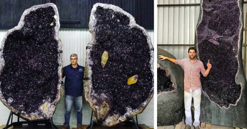 These Gigantic Amethyst Geodes Excavated in Uruguay Stand 22 Feet Tall