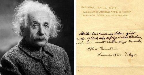 Albert Einstein’s Theory on Happiness Written on Hotel Stationery Sold for Nearly $2M