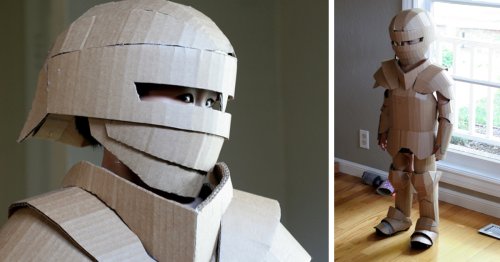 DIY Shows How to Make Your Kid a Cardboard Knight in Armor