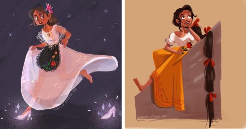 Imaginative Illustrations Blend Famous Fairytales With Mexican Culture