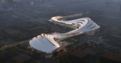 Zaha Hadid Architects Designed a Cultural Center Inspired by the Curving Flow of a River