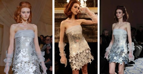 Dazzling Adobe Dress Looks Like It's Shape-Shifting on the Runway at New York Fashion Week