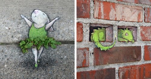 Street Artist Turns Entire City Into His Personal Canvas With Whimsical Chalk Drawings
