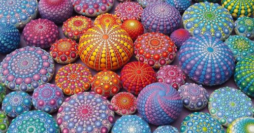 Found Ocean Stones Are Transformed Into Vibrant Mandalas You Can Hold in Your Hand