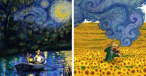Cartoonist Imagines Colorful World of Van Gogh in Illustrations Inspired by His Life