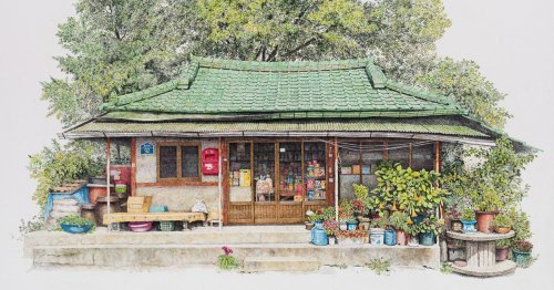 Delicate Pen Drawings Pay Homage To Small Convenience Stores in South Korea