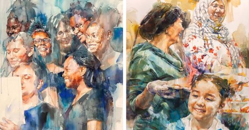 Expressive Watercolor Paintings Are Candid Snapshots of People Living in the Moment