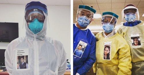 Coronavirus Healthcare Workers Are Putting Their Photos on PPE So Patients See Their Smiles