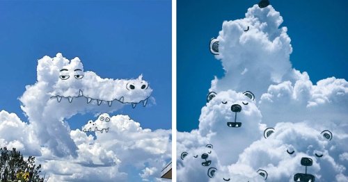 Artist Reveals the Funny Characters “Hiding” in Fluffy Clouds Every Single Day