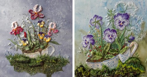 3D Embroideries Recreate the Lush Beauty of Nature With an Enchanting Twist