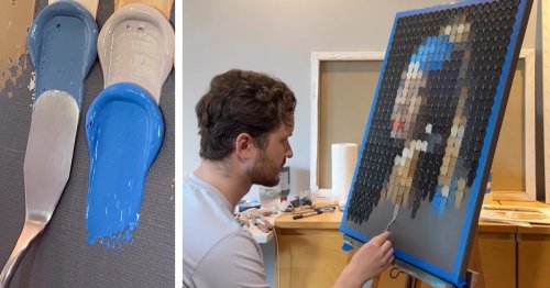 Artist Reimagines Famous Portraits Using a Pixel-Like Painting Technique
