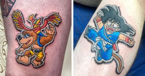 This Tattoo Artist’s Designs Look Like Pop Culture Patches Stitched on Skin