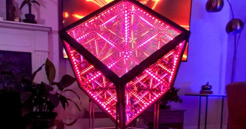 Futuristic LED Infinity Light Cube Lets You Create Mesmerizing Light and Sound Art Right at Home