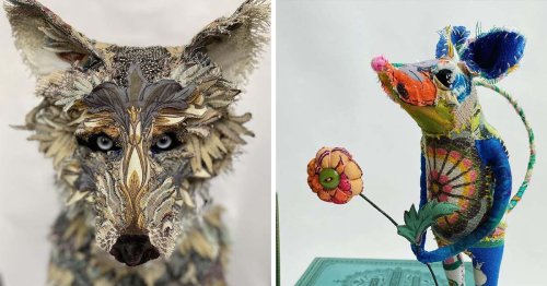 Forgotten Fabric Scraps Find New Life as Charming Animal Sculptures