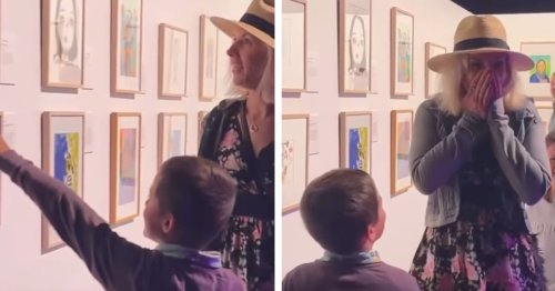 8-Year-Old Surprises Aunt With His Painted Portrait of Her That Earned Him a Finalist Spot in an Art Competition