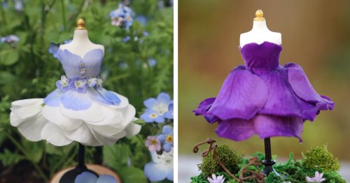 Charming Little "Fairy Dresses" Made Entirely Out of Flowers and Leaves