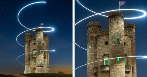 Photographer Uses Drone To Wrap Historic Tower in Light