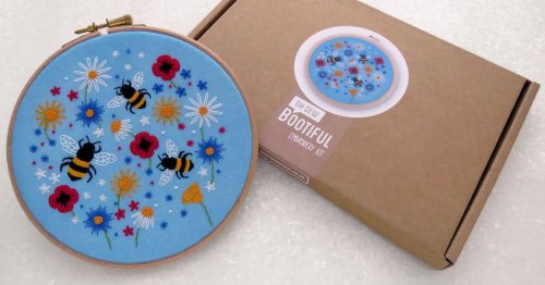 These Summery Stamped Embroidery Kits Will Have You Buzzing to Start Sewing