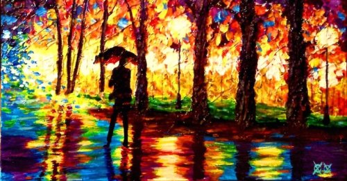 Blind Artist Relies on Touch and Texture to Create Stunningly Vivid Paintings
